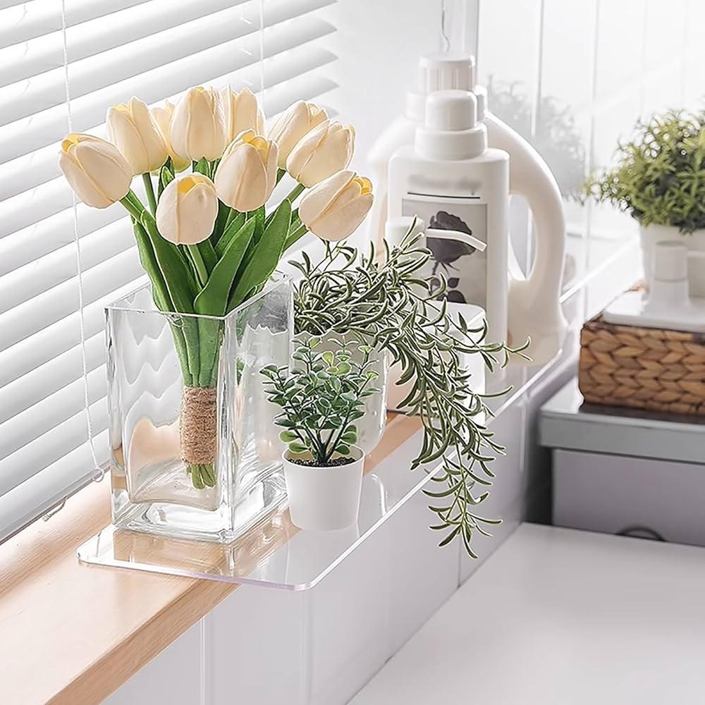 HeartFresh　604545サイドアクリル Amazon｜窓棚、アクリル窓植物棚、窓枠収納棚、猫窓辺止まり木